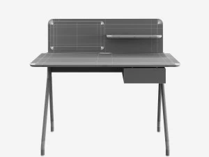 simple writing desk with single divider by oeo studio-hbf furniture 3D Model