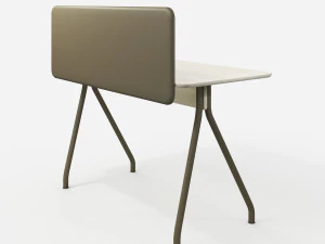 simple writing desk with single divider by oeo studio-hbf furniture 3D Model