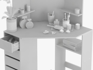makeup dressing corner table Model 3D
