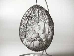 3d swing cocoon hanging rotan chair 3D Model