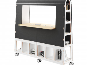 arc 3 of mobile office furniture by task systems Modèle 3D