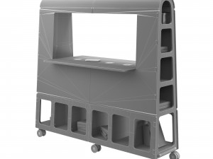 arc 3 of mobile office furniture by task systems Modèle 3D