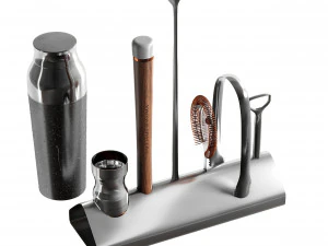 Williams Sonoma Signature Bar Tool Set with Stand Cocktail Shaker 3D Model