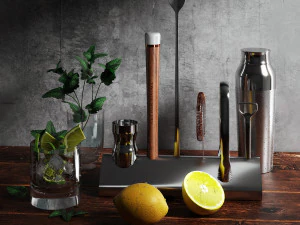 Williams Sonoma Signature Bar Tool Set with Stand Cocktail Shaker 3D Model