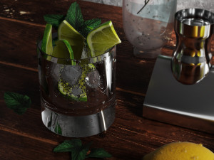 Williams Sonoma Signature Bar Tool Set with Stand Cocktail Shaker 3D Модель