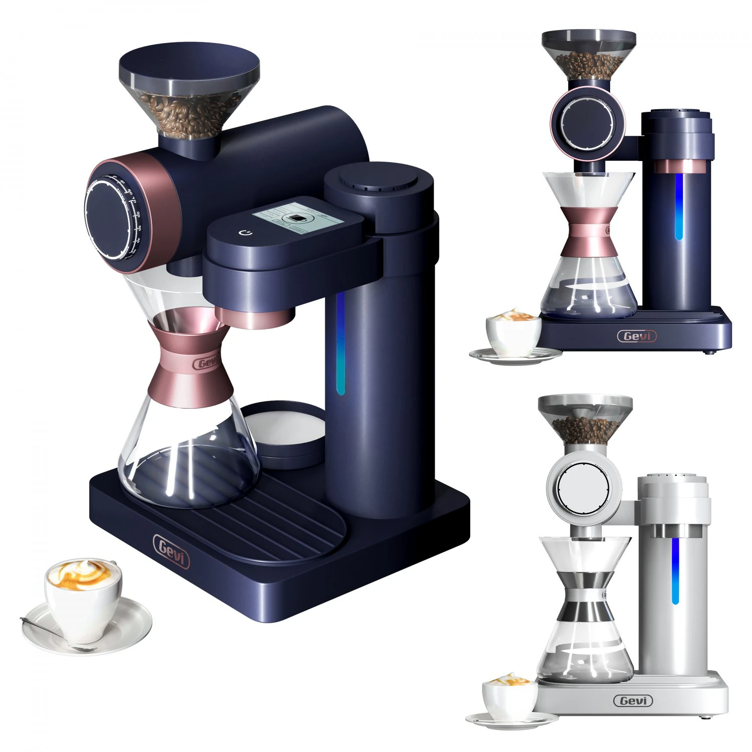Gevi Smart Pour-over Coffee Machine 2 color versions 3D Model .c4d .max .obj .3ds .fbx .stl .blend 