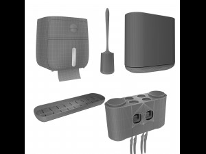 Set of bathroom toilets accessories by Mvm Modelo 3D