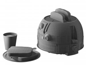 Toaster Star Wars R2D2 3D Model