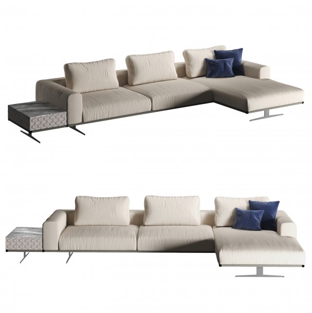 Alea sofa by Smania Model 3D .c4d .max .obj .3ds .fbx .stl .blend 