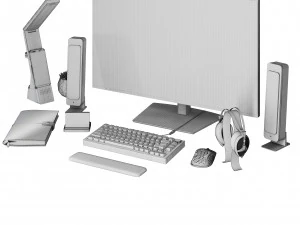 Workplace set 001 3D Model