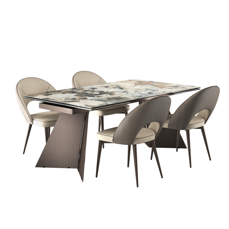 Modena Chairs with Dante Dining Table by Paramus megafurniture Modèle 3D .c4d .max .obj .3ds .fbx .stl .blend 