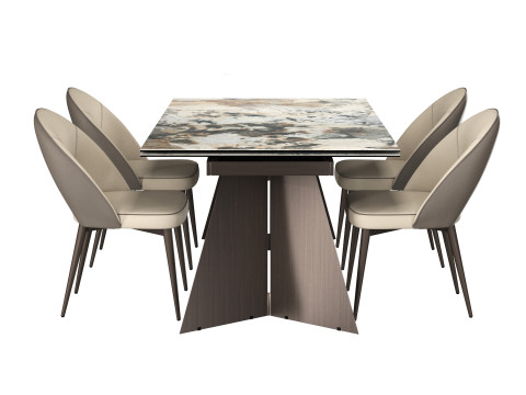 Modena Chairs with Dante Dining Table by Paramus megafurniture Modèle 3D