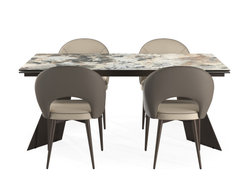 Modena Chairs with Dante Dining Table by Paramus megafurniture Modèle 3D