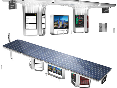 Sustainable urban solar bus station 3D 模型