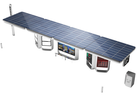 Sustainable urban solar bus station Modelo 3D
