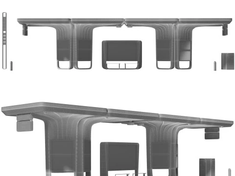 Sustainable urban solar bus station 3D Model