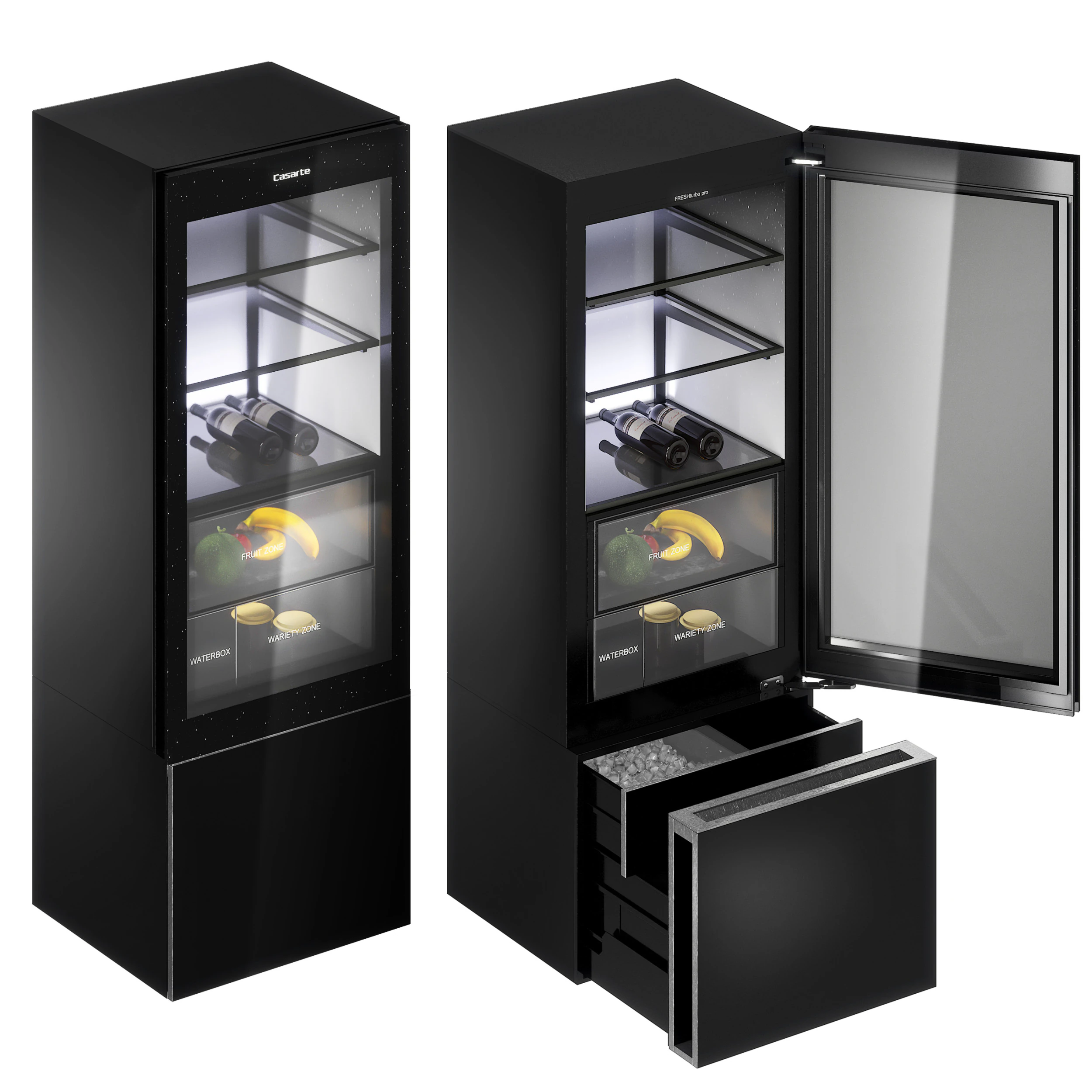 Barra de gelo de duas portas totalmente integrada da marca Casarte da Haier Modelo 3D .c4d .max .obj .3ds .fbx .stl .blend 