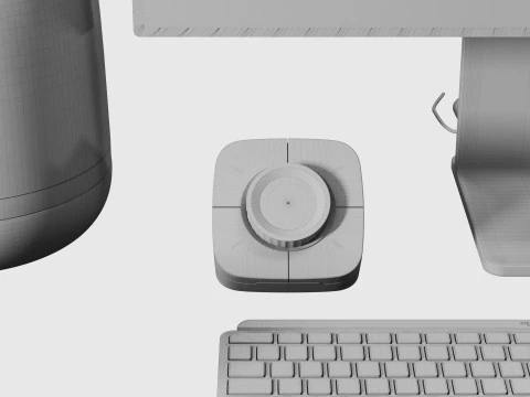 Arbeitsplatz-PC-Set 003 3D Modell