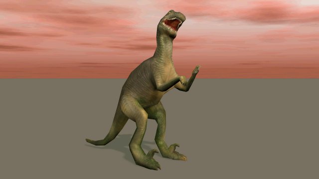 dinosaur low-poly textured game-ready rigged Modello 3D .c4d .max .obj .3ds .fbx .stl .blend 