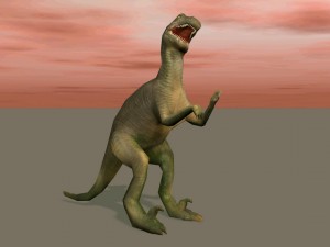 dinosaur low-poly textured game-ready rigged 3D Model