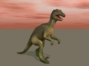 dinosaur low-poly textured game-ready rigged Modello 3D