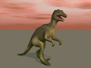 dinosaur low-poly textured game-ready rigged 3D Model