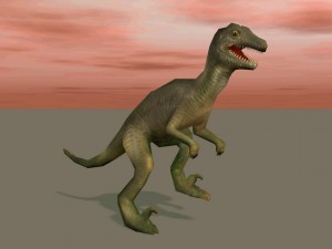 dinosaur low-poly textured game-ready rigged Modello 3D