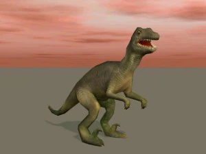dinosaur low-poly textured game-ready rigged 3D Model
