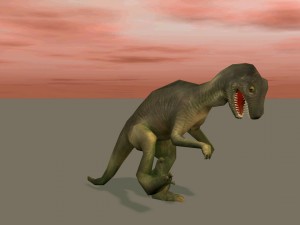 dinosaur low-poly textured game-ready rigged Modello 3D
