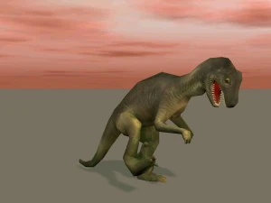 dinosaur low-poly textured game-ready rigged 3D Model
