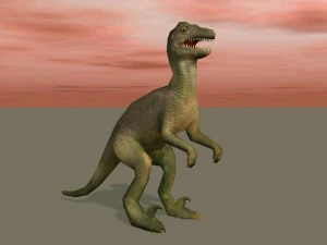 dinosaur low-poly textured game-ready rigged 3D Model