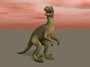 dinosaur low-poly textured game-ready rigged Modello 3D