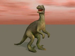 dinosaur low-poly textured game-ready rigged 3D Model