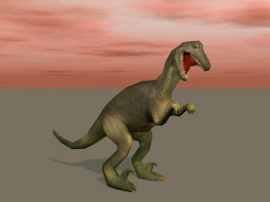 dinosaur low-poly textured game-ready rigged Modello 3D