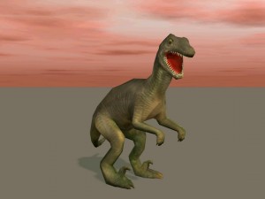 dinosaur low-poly textured game-ready rigged Modello 3D