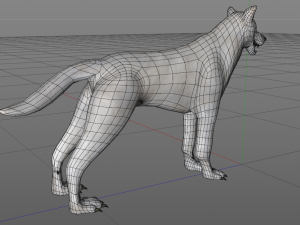 white wolf fur rigged 3D Model