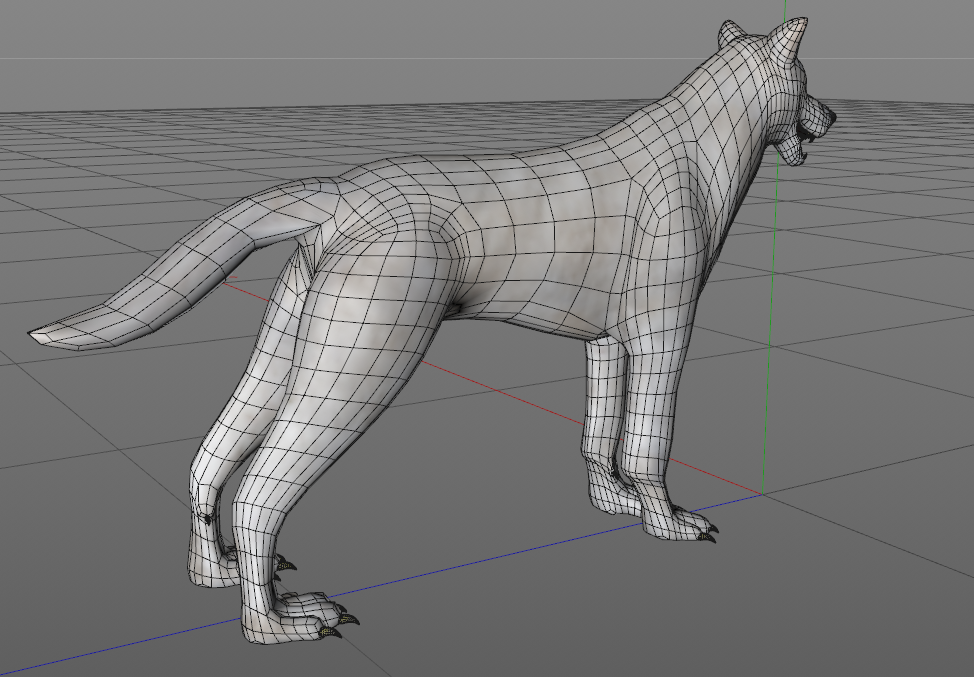 3D model Fur Gray Wolf Rigged V01 in Blender VR / AR / low-poly