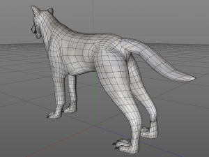 white wolf fur rigged 3D Model