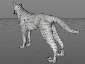 white wolf fur rigged 3D Model