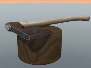 low-poly axe 3D Model