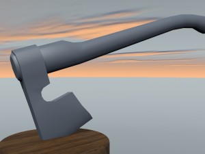 low-poly axe 3D Model