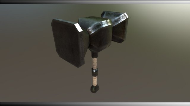 hammer low-poly textured game-ready 3D Модель .c4d .max .obj .3ds .fbx .stl .blend 