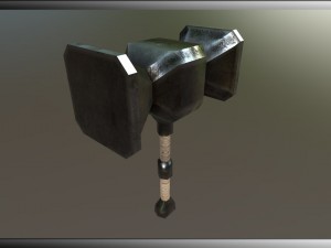 hammer low-poly textured game-ready 3D Model