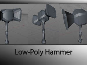 hammer low-poly textured game-ready 3D Модель