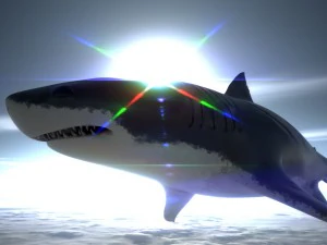 акула з демонстраційною сценою u5 і текстурами ue4, готова до гри 3D Модель