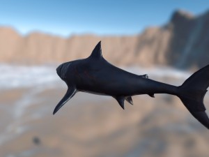 skark with u5 demo scene and ue4 textures-animated game-ready 3D-Modell