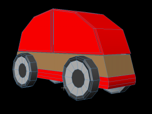 3d car lillabo lowpoly model 3Dモデル