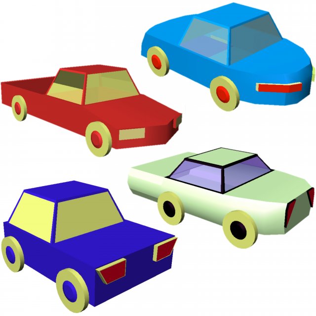 low poly cars pack 3D Модель .c4d .max .obj .3ds .fbx .stl .blend 