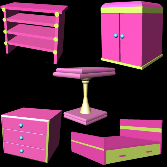 furniture lowpoly Modelo 3D .c4d .max .obj .3ds .fbx .stl .blend 