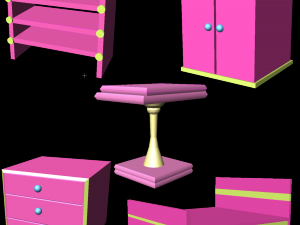furniture lowpoly 3Dモデル